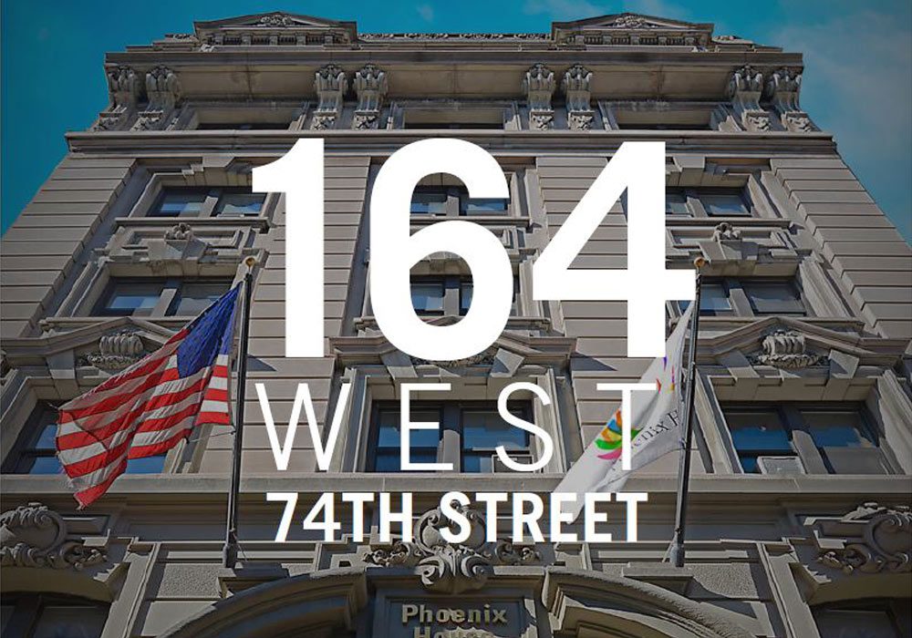 A building with the words " 1 6 4 west 7 4 th street ".